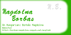 magdolna borbas business card