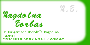 magdolna borbas business card